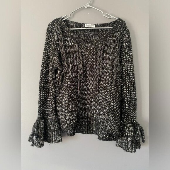 Witchy Goth Y2K Chunky Knit Dramatic Bell Sleeves Cottagecore Goth - Picture 4 of 13